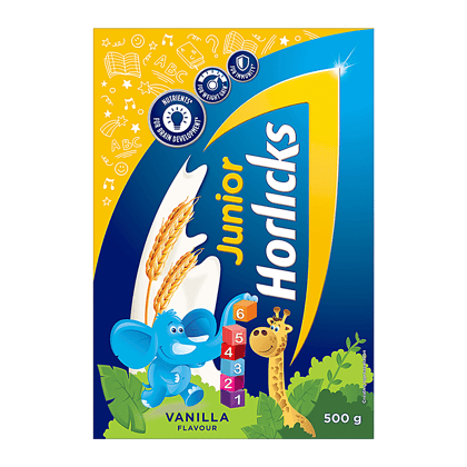 Horlicks Junior Health & Nutrition Drink Vanilla, 500 G Carton