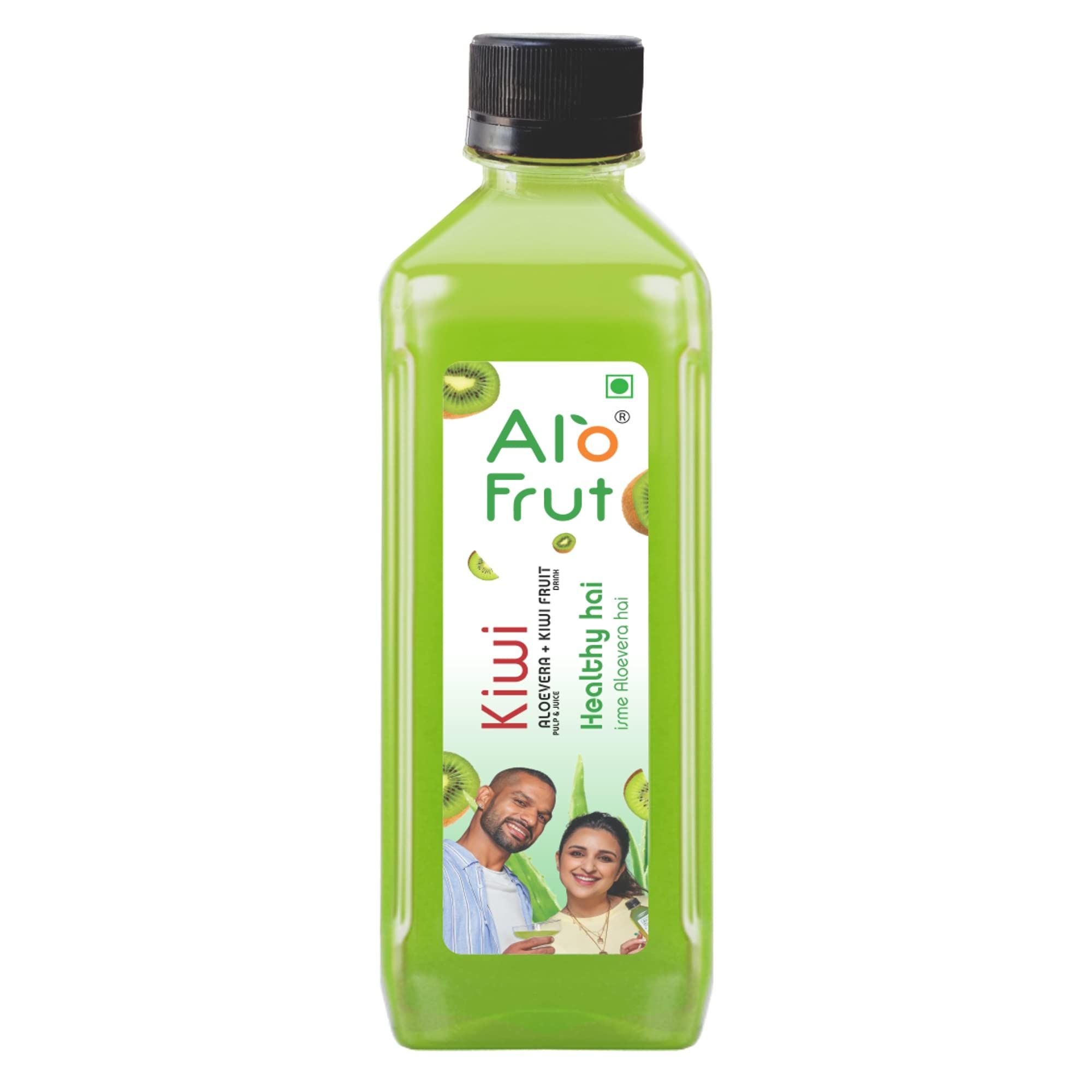 Alo Frut Alofrut Kiwi Aloevera Chunks & Juice 200Ml (Pack Of 1), 1 Case, Fruit Juice Mai Aloevera Chunks, Healthy Hai Isme Aloevera Hai, Ready To Serve Drink