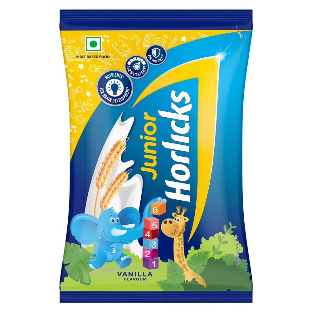 Junior Horlicks Vanilla Health & Nutrition Drink, For Toddlers & Young Kids, For Immunity, Growth & Concentration, 450 G Pouch