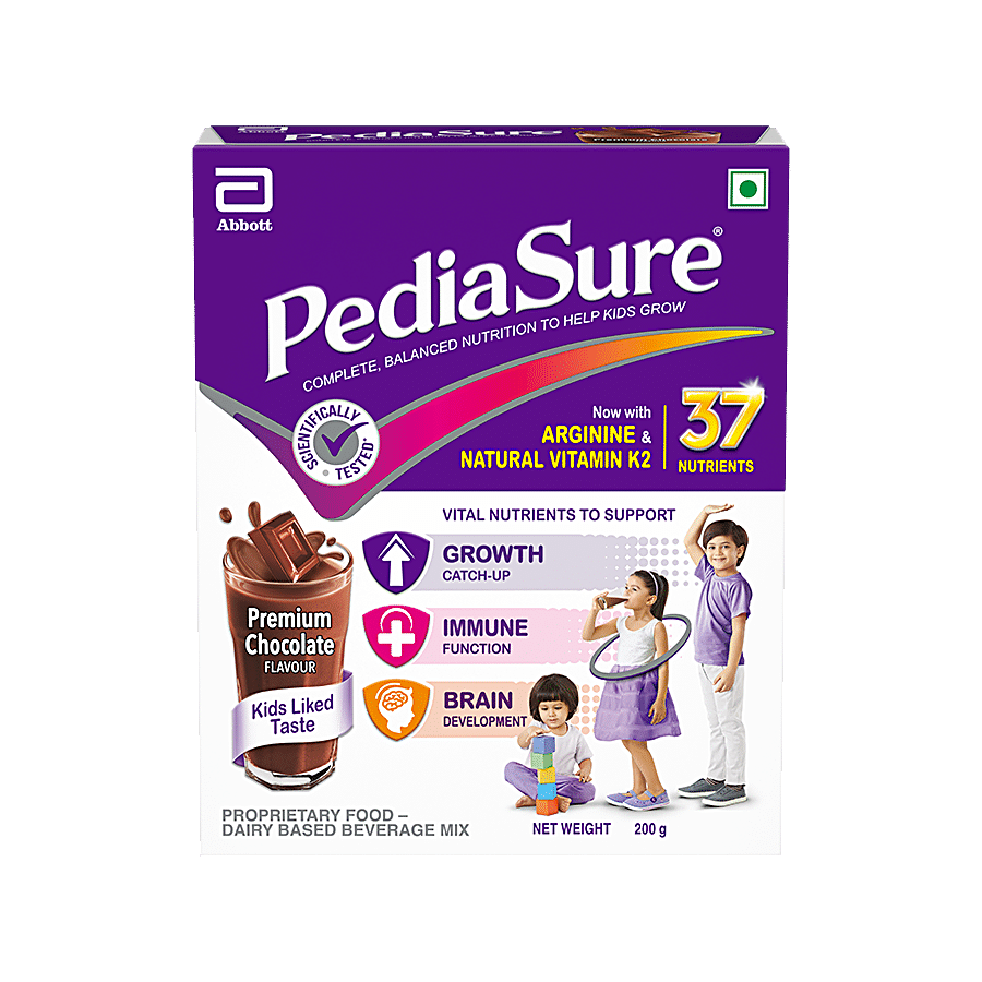 Pediasure Nutritional Powder, Complete & Balanced, Premium Chocolate, 200 G Carton