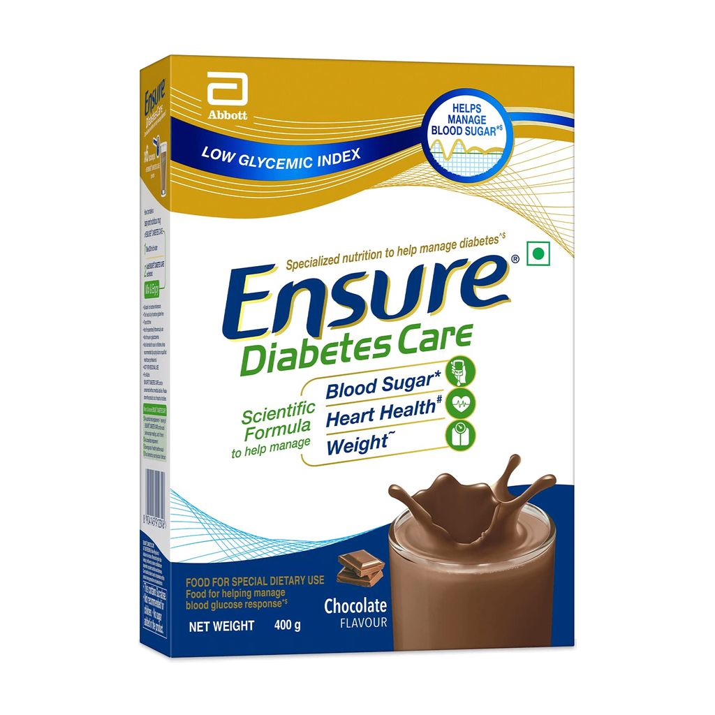 Ensure Diabetes Care, Nutrition To Help Control Blood Sugar Levels, 400 G Box Chocolate Flavour, Yellow