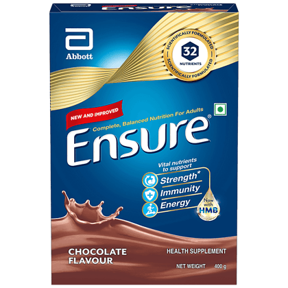 Ensure Health Drink, Chocolate Flavour, Provides Complete Nutrition For Adults, 400 G