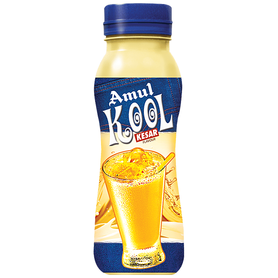 Amul Kool Milk, Kesar Flavour, 180 Ml Pet Bottle