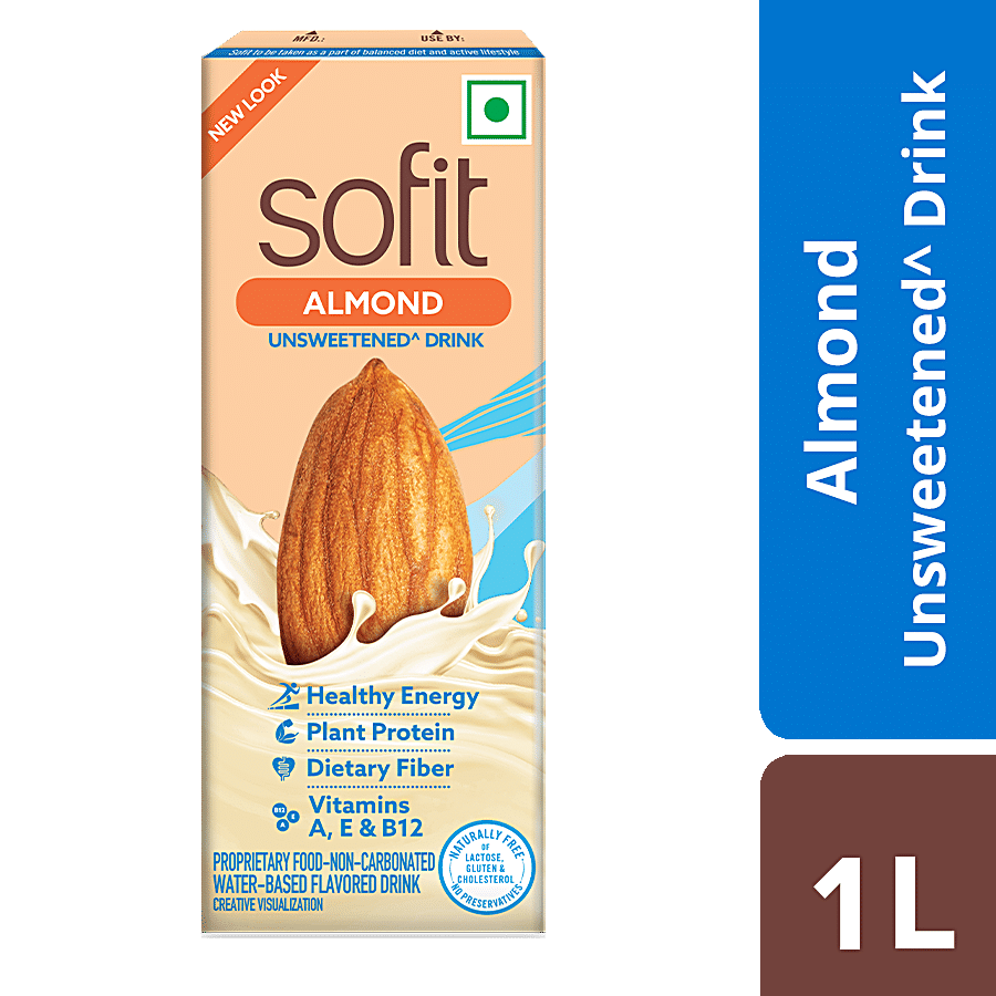 Sofit Almond Drink, Unsweetened, Plant Protein, Suitable For Vegans, 1 L