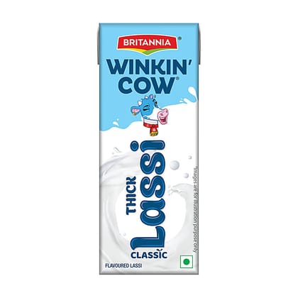 Britannia Winkin Cow Classic Lassi, 180 Ml Tetra Pack