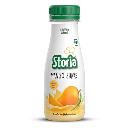 Storia Mango (Aam) Milkshake, India's Highest Fruit Content Shake, No Added Preservatives, Trans Fat Free, 175Ml