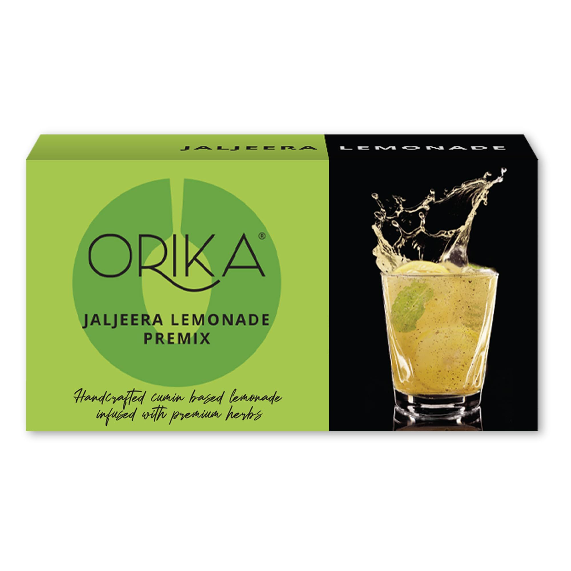 Orika Jaljeera Lemonade Infused With Premium Herbs, Handcrafted Instant Drink Premix, Refreshing Summer Drink, 190 G, 10 Sachets
