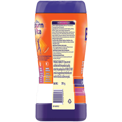 Cadbury Bournvita Chocolate Health Drink, Bournvita, 200 G Jar