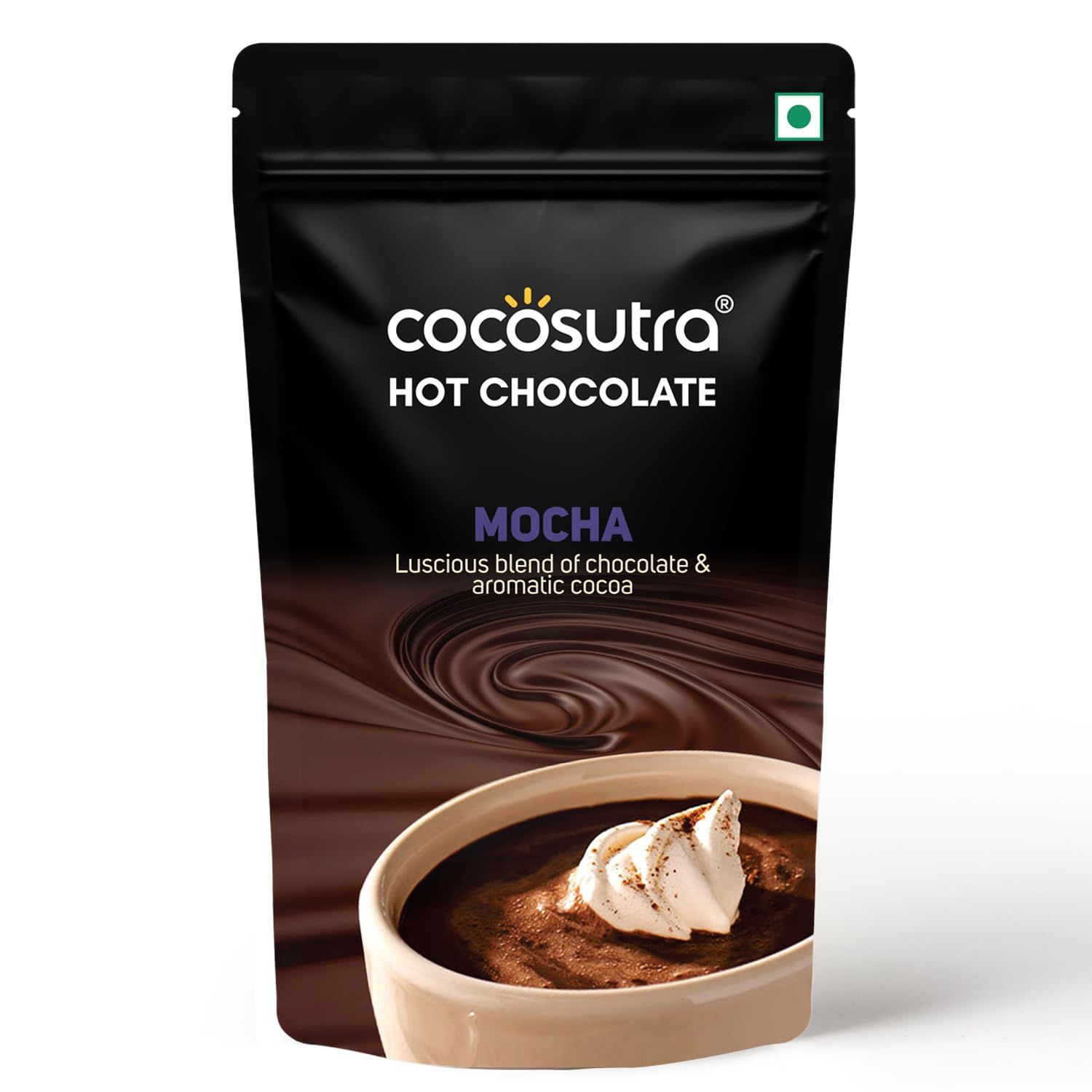 Cocosutra Mocha Hot Chocolate Mix, Enjoy Hot Or Cold, 100 G, 100% Natural & Vegan Drinking Chocolate, Serves 4 Cups