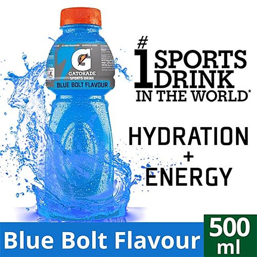 Gatorade Sports Drink, Blue Bolt Flavour, 500 Ml