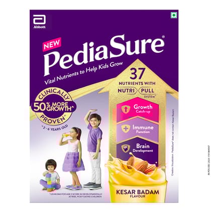 Pediasure Health And Nutrition Drink Powder 200G, Kesar Badam, Scientifically Designed Nutrition For Supporting Kids Growth