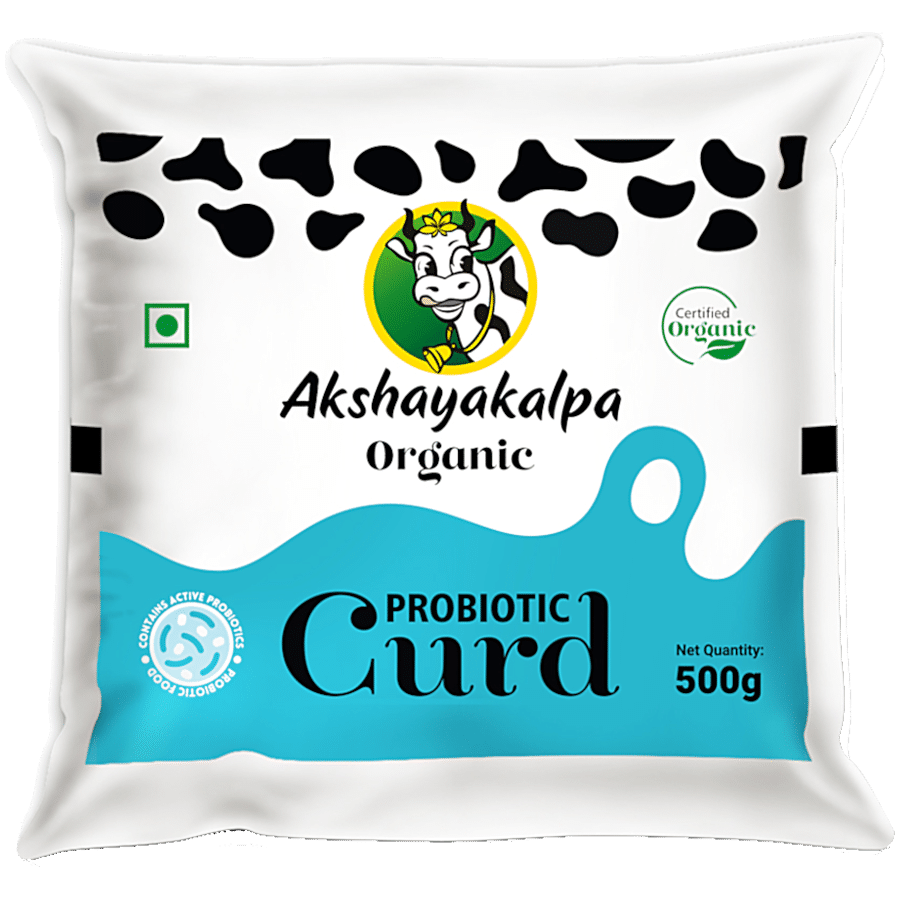 Akshayakalpa Organic Probiotic Curd, Good For Digestion, Wholesome, 500 G