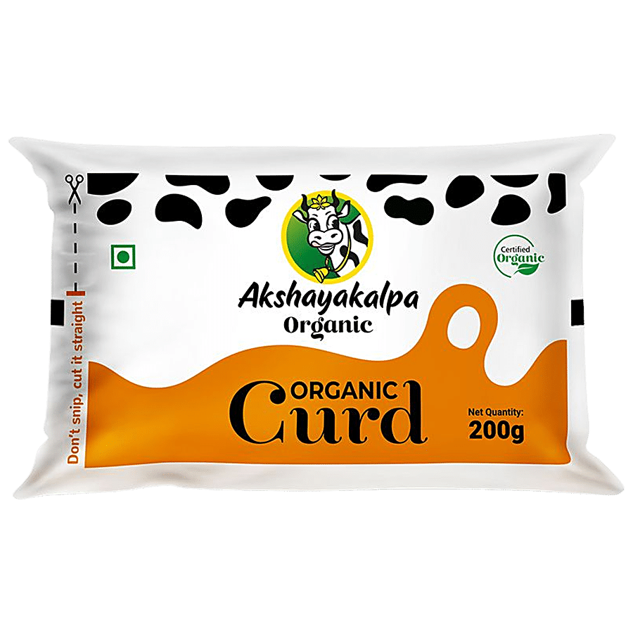 Akshayakalpa Organic Curd, 200 G Pouch