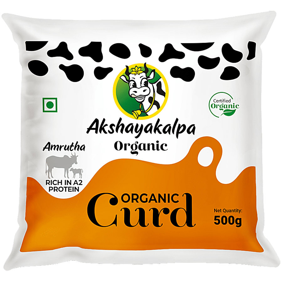 Akshayakalpa Amrutha A2 Organic Curd, 500 G Pouch