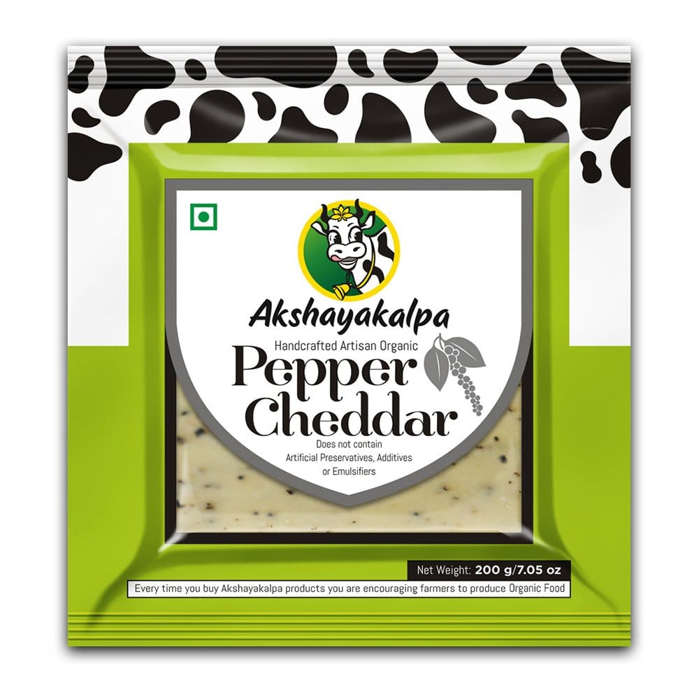 Akshayakalpa – Organic Cheddar Pepper, 200G