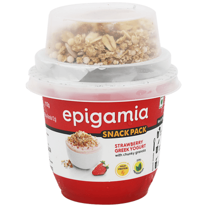 Epigamia Greek Yogurt, Strawberry With Chunky Granola, 112 G Cup
