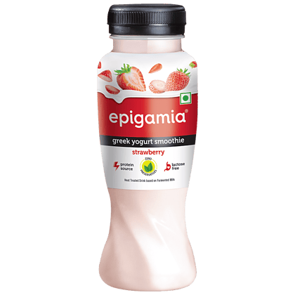 Epigamia Greek Yogurt Smoothie, Strawberry, 180 Ml Bottle