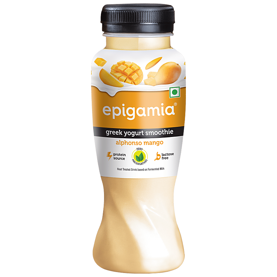 Epigamia Greek Yogurt Smoothie, Alphonso Mango, 180 Ml Bottle
