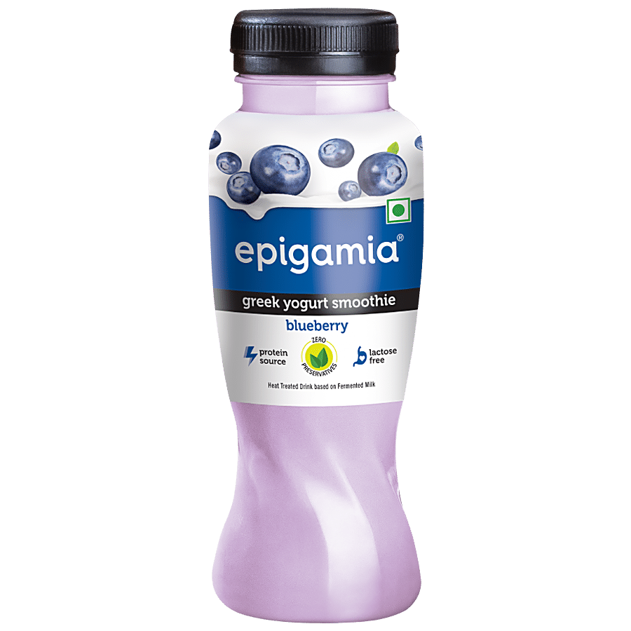 Epigamia Greek Yogurt Smoothie - Blueberry, 180 ml Bottle
