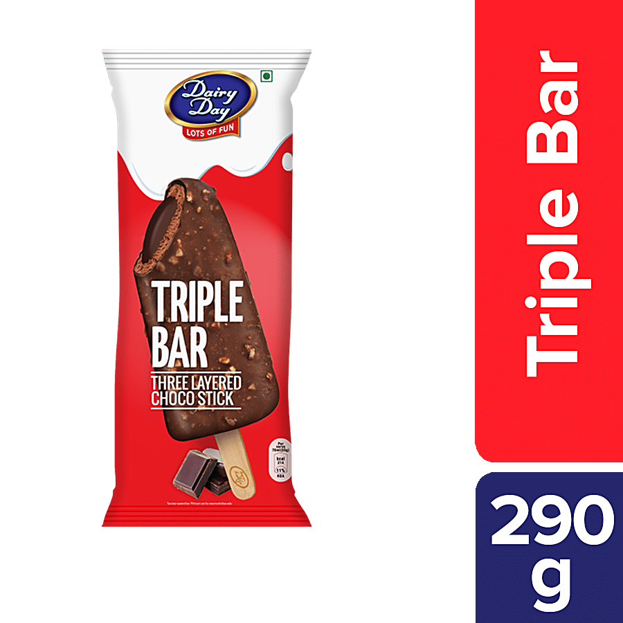 Dairy Day New Triple Bar, Three Layered Choco Stick, Rich & Creamy, 70 Ml