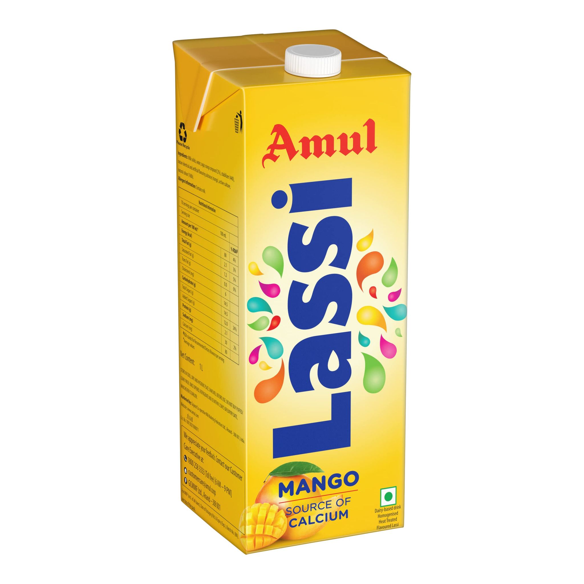 Amul Mango Lassi, 1L Tetra Pack