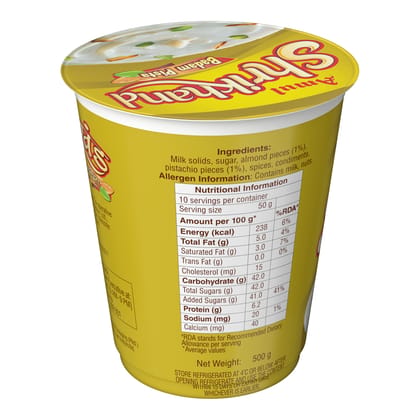 Amul Amul Shrikhand Badam Pista, 500 G Box