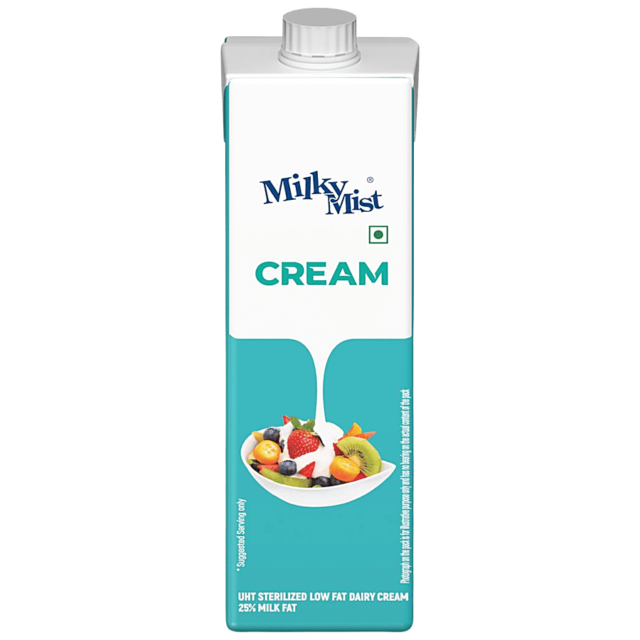 Milky Mist Fresh Cream, Medium Fat, Rich Smooth Texture, 250 Ml
