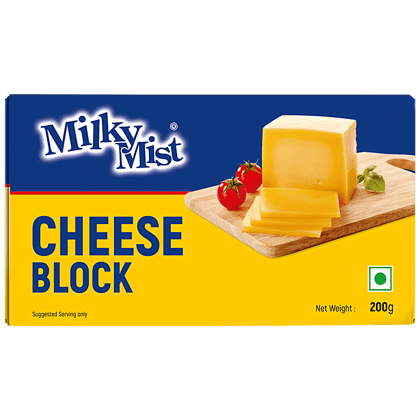 Milky Mist Cheese Block, Rich In Protein, Calcium, Rich In Taste, 200 G Carton