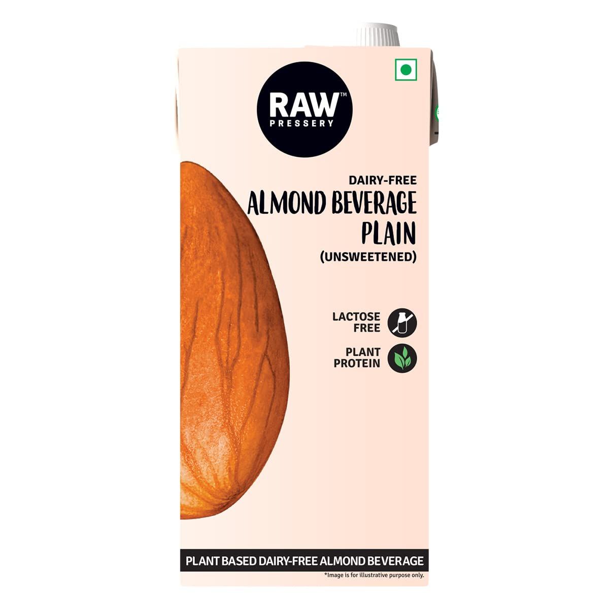 Raw Pressery Almond Beverage Plain, 1000 Ml, Unsweetened
