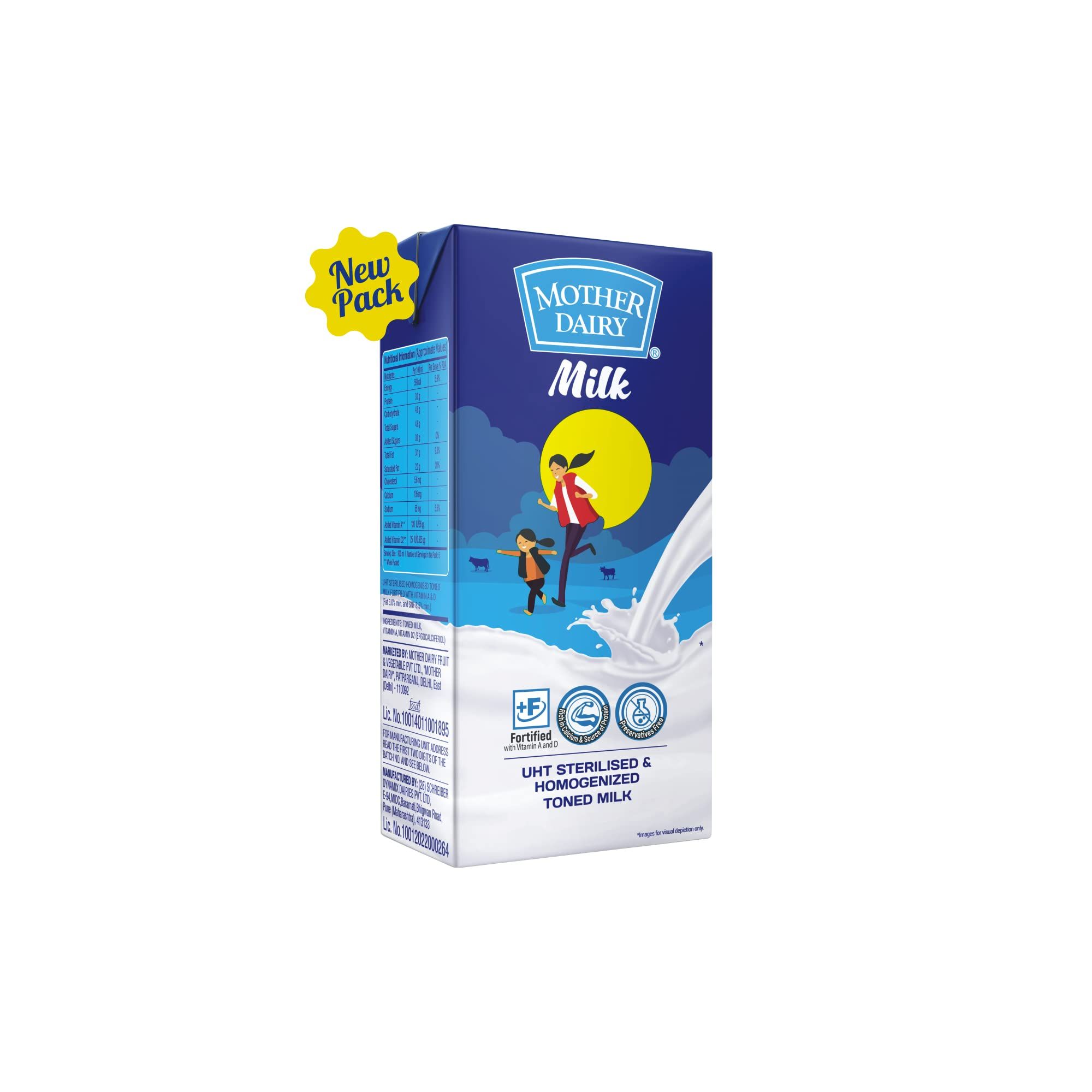 Mother Dairy Uht Milk, 1 Ltr