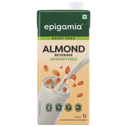 Epigamia Almond Drink, Unsweetened, 1 Litre, Dairy Free