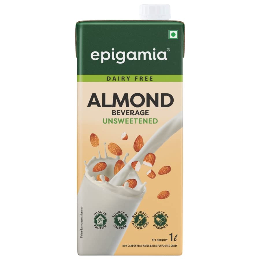 Epigamia Almond Drink, Unsweetened, 1 Litre, Dairy Free