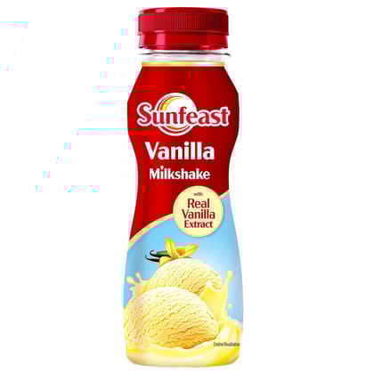 Sunfeast Vanilla Milkshake, Creamy & Smooth Milkshake With Real Vanilla Extracts, 180Ml