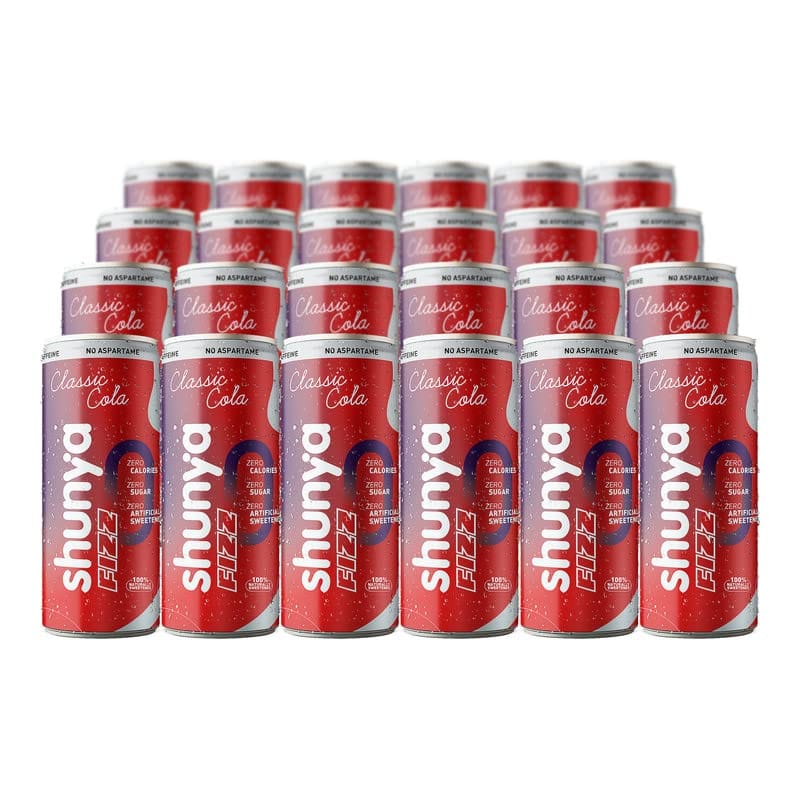 Shunya Fizz Classic Cola, Sugar Free Soft Drink, 0 Calories & No Aspartame, Supercharged With Ashwagandha & Vitamin C, Pack Of 24 (300 Ml X 24)