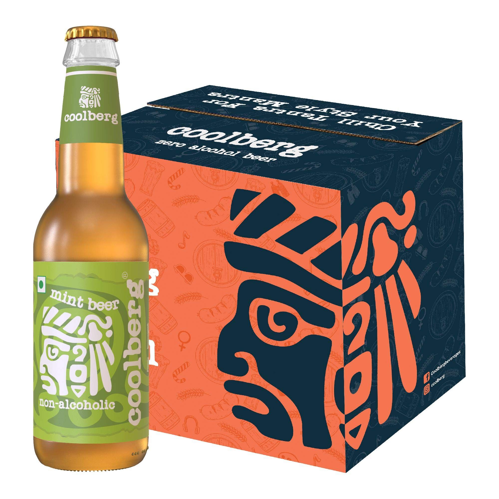 Coolberg Mint Non Alcoholic Beer 330Ml Glass Bottle, Pack Of 6 (330Ml X 6)