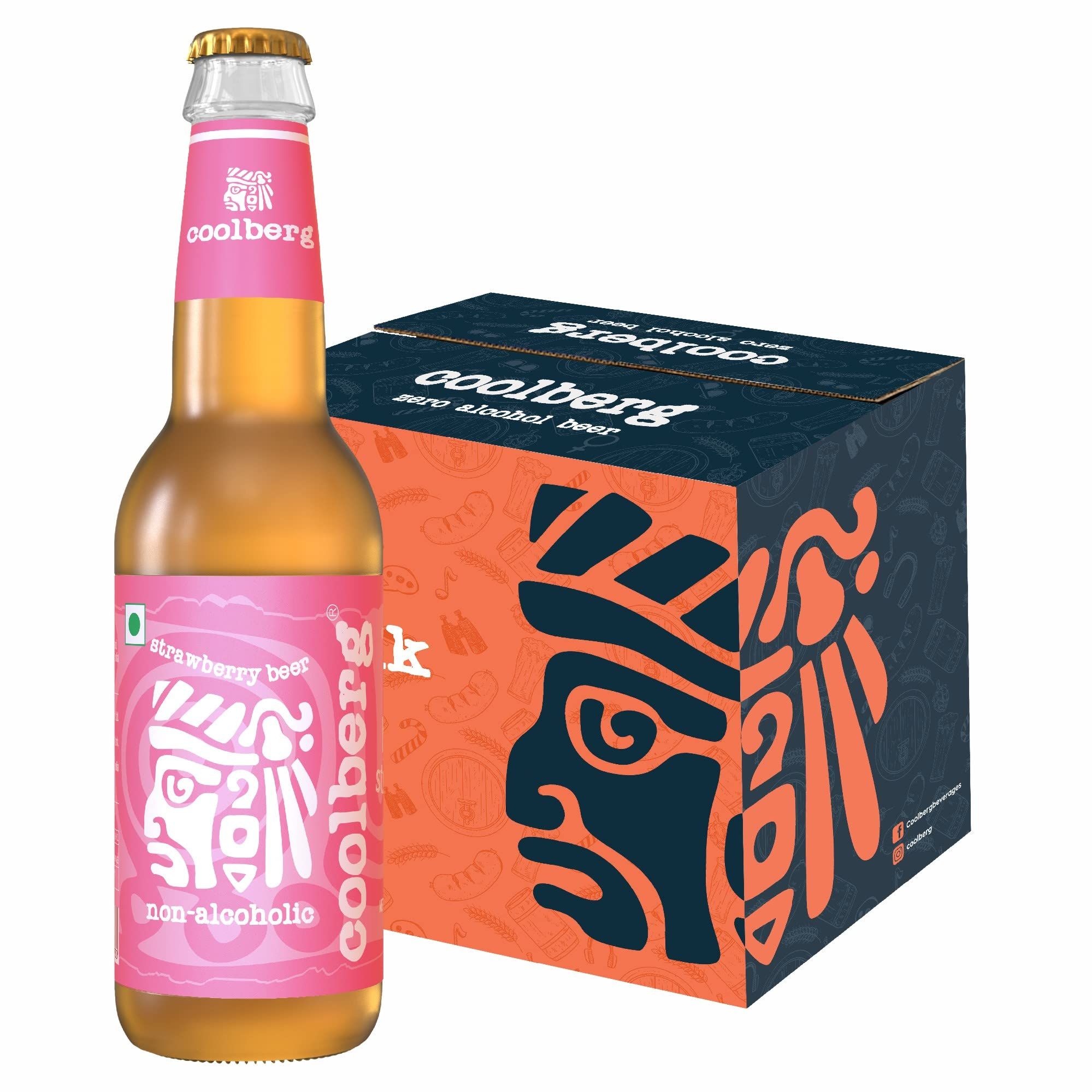 Coolberg Strawberry Non Alcoholic Beer 330Ml Glass Bottle, Pack Of 6 (330Ml X 6)