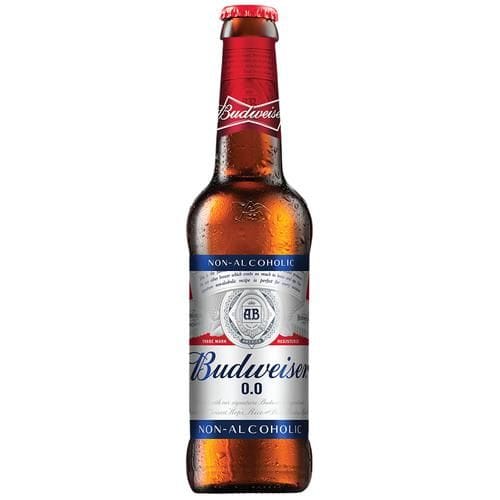 Budweiser 0.0 Non, Alcoholic Beer, 330 Ml Bottle