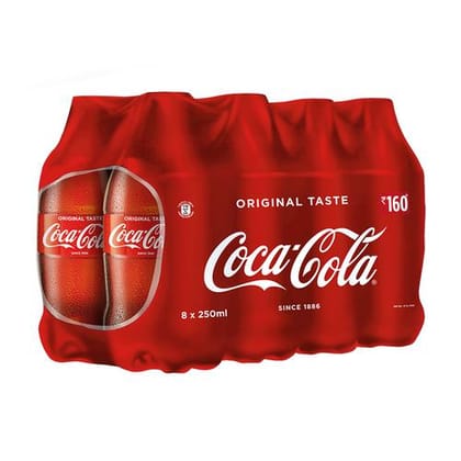 Coca Cola Soft Drink, 250 Ml (Pack Of 8)