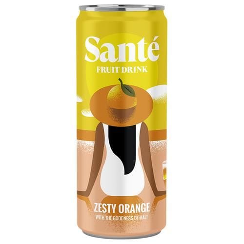 Sante Fruit Drink, Zesty Orange, With The Goodness Of Malt, 250 Ml