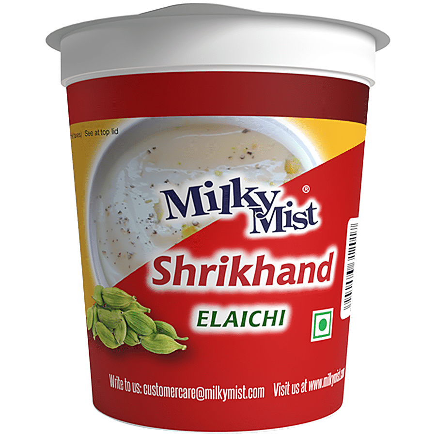 Milky Mist Shrikhand, Elachi, Healthy Dessert, Rich Flavour, 400 G Cup