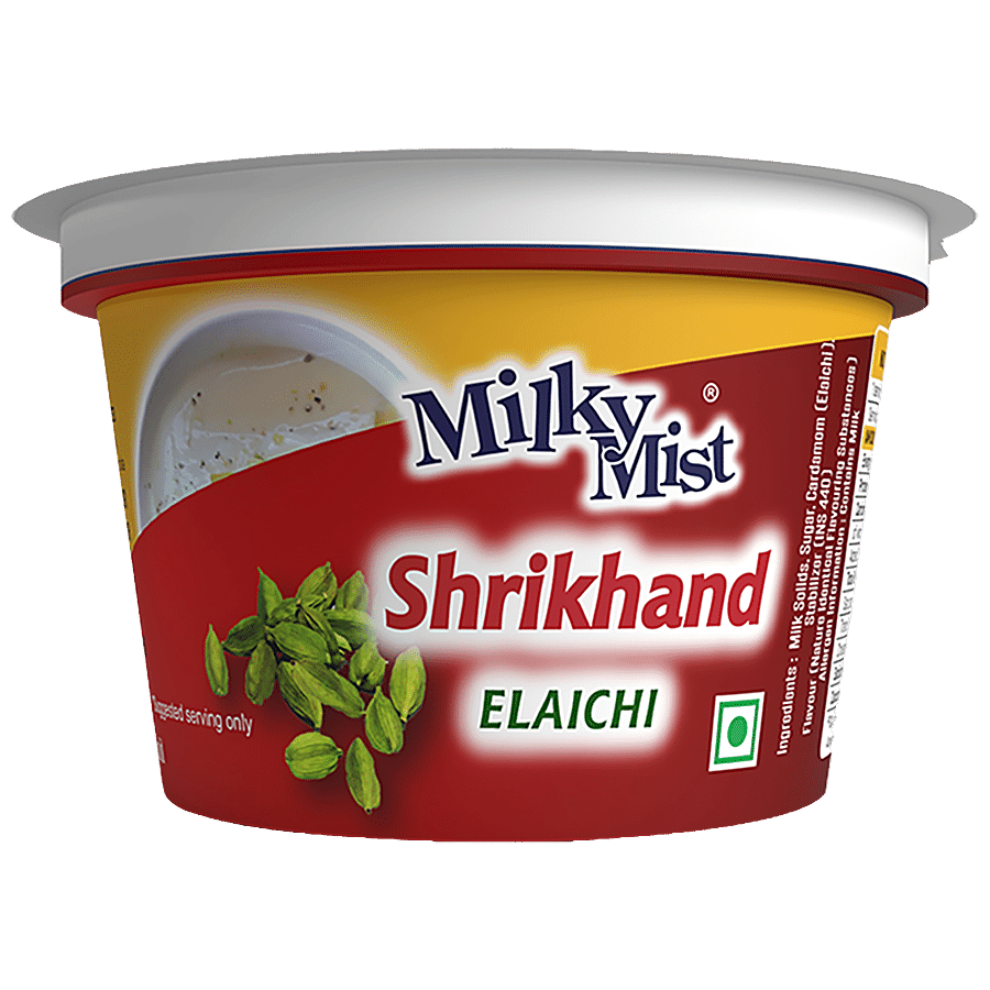 Milky Mist Shrikhand, Elachi, Healthy Dessert, Rich Flavour, 100 G Cup