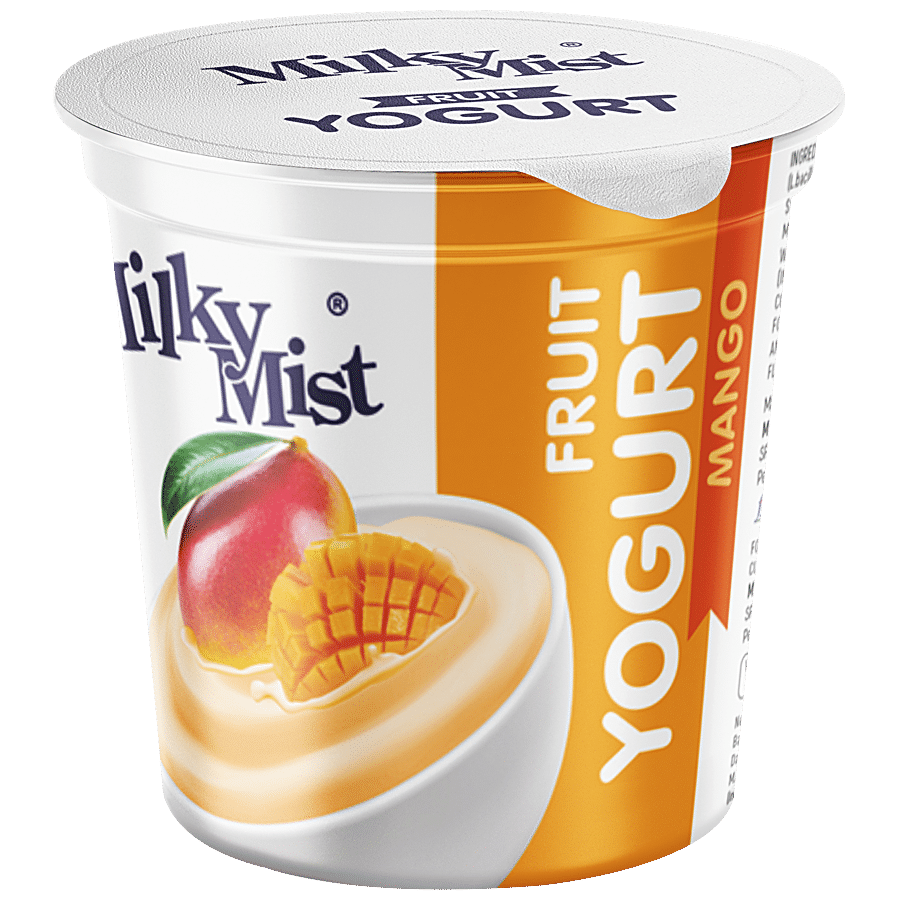 Milky Mist Fruit Yoghurt, Mango, Great Source Of Probiotics, Light & Healthy, 100 G