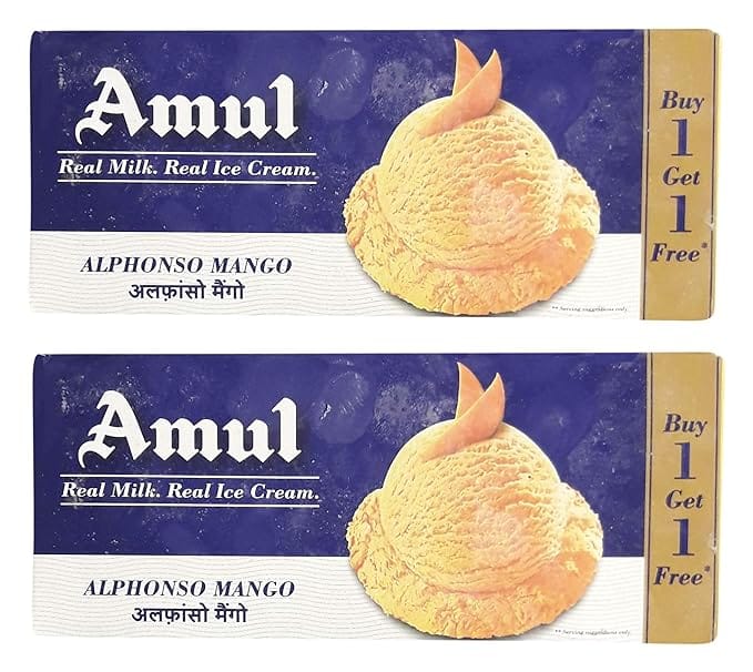 Amul Real Milk Ice Cream Alphonso Mango, 750Ml