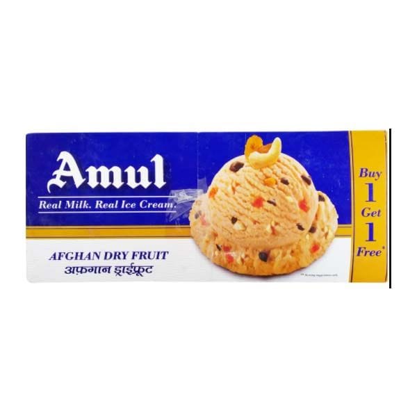 Amul Real Milk Ice Cream Afghan Dry Fruit, 750Ml
