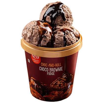Kwality Walls Frozen Dessert, Choc, And, Roll, Choco Brownie Fudge, 700 Ml