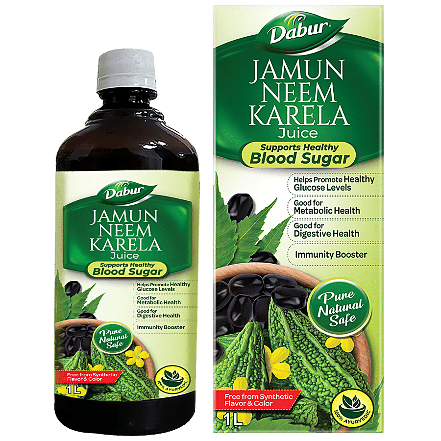 Dabur Jamun Neem Karela Juice, Supports Healthy Blood Sugar, 1 L