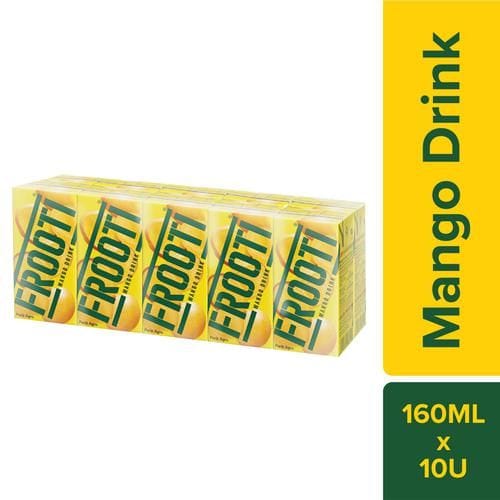 Frooti Mango Drink, Ready To Serve Fruit Beverage, 160 Ml (Pack Of 10)