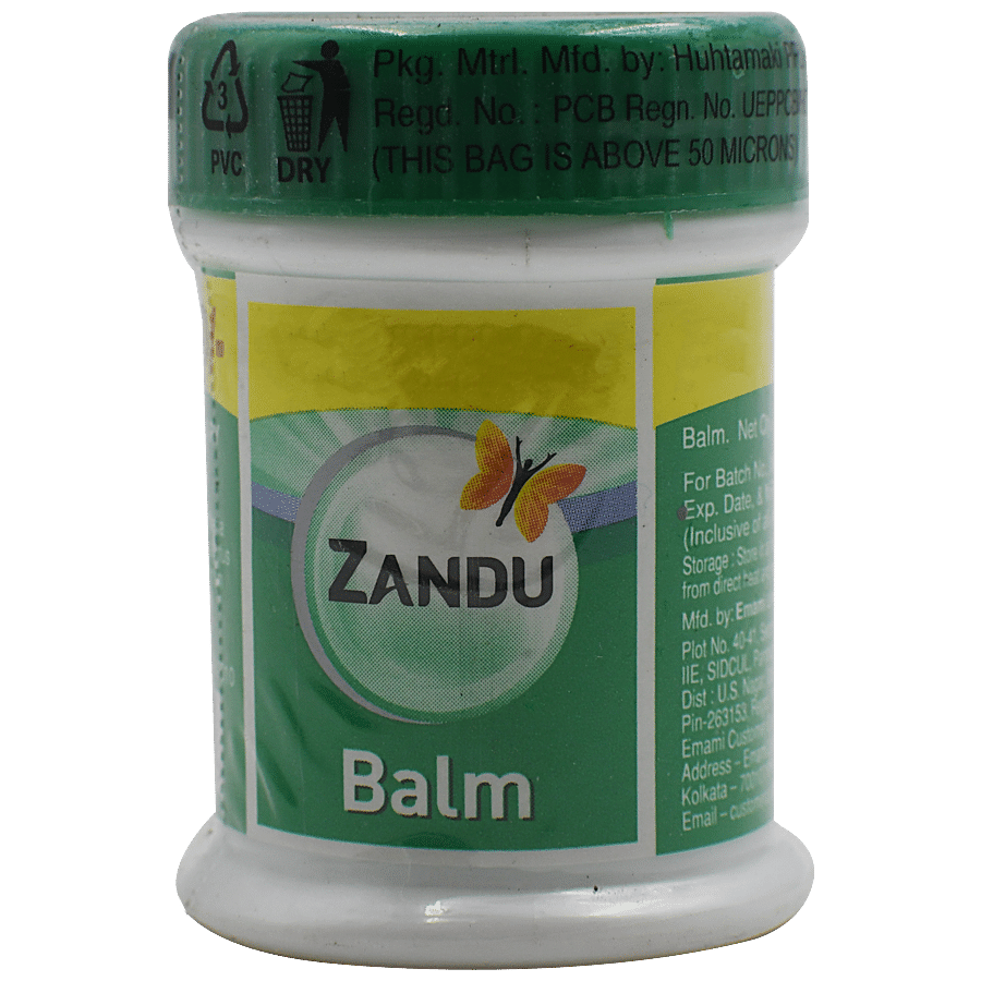 Zandu Balm, Ayurvedic Solution For Quick Pain Relief, Headache, Sprain, 25 Ml