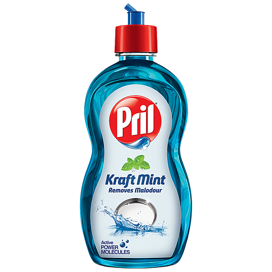 Pril Dishwash Liquid, Kraft Gel, Active Power Molecules, 225 Ml Bottle