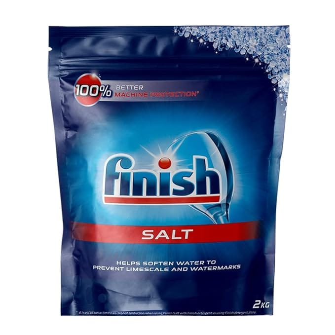 Finish 5X Power Action Dishwasher Salt 2Kg & Dishwasher Rinse Aid, (Pack Of 2) Combo